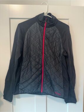 Marmot Black Quilted Puffer Jacket with Pink Zipper
